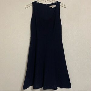 Loft Sleeveless Short Flare Dress Navy Women’s Size 0